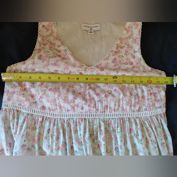 LoveShackFancy CAMILLE Petticoat Tier Floral Chic Dress Pink Patchwork Shabby XS - Picture 9 of 14